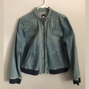 GAP Women's Denim Bomber Style Jacket